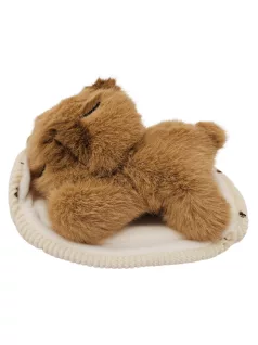 Illatos, kapibara plüssfigura ágyikóban 15 cm hosszú