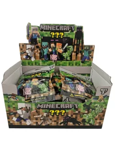 Minecraft zsákbamacska figura tasakban kártyákkal