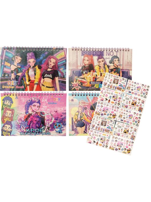 K-POP Démonvadászok matricás füzet, 10 ív matrica, 12x19,5cm, 4 féle