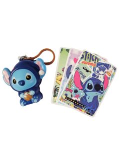 Stitch zsákbamacska stresszlabda, squishy akasztóval és kártyákkal, kb. 5x6cm, tasakban