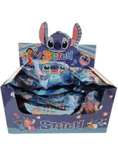 Stitch zsákbamacska stresszlabda, squishy akasztóval és kártyákkal, kb. 5x6cm, tasakban