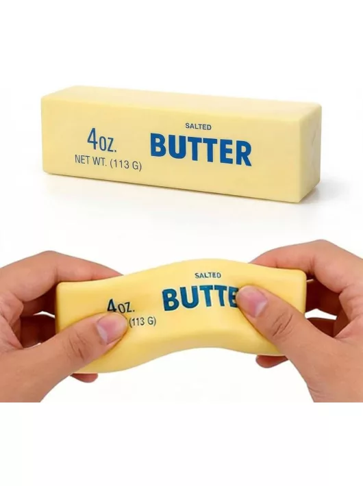 Butter squishy, illatos vaj antistressz játék, 13x4x3,5cm, egyszínű
