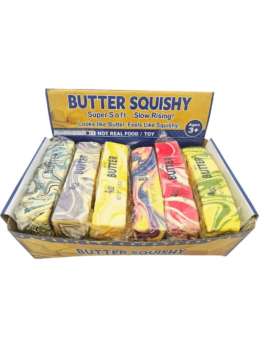 Butter squishy, illatos vaj antistressz játék, 13,5x4x3,5cm, mintás