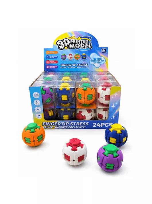 Fidget ball, kb. 6 cm átmérő, 4 féle változat