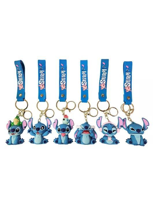 Stitch kulcstartó pánttal, 5-6 cm magas, többféle