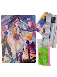   K-POP Démonvadászok gyémántfestés szett, Dor&Dazzle, 15x21cm-es lap