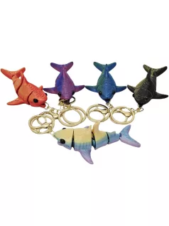   Cápa 3D kulcstartó figura, többszínű felület, kb. 9 cm, többféle színben