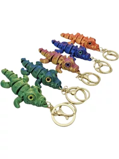   Krokodil 3D kulcstartó figura, többszínű felület, kb. 9 cm, többféle színben