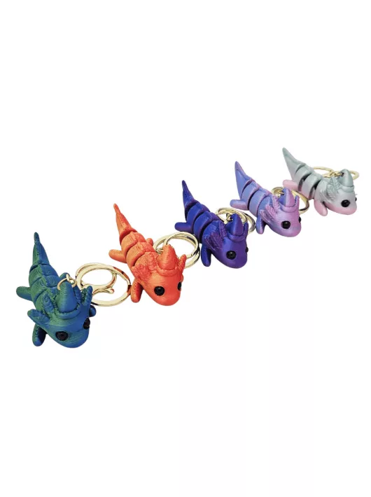 Axolotl 3D kulcstartó figura, többszínű felület, kb. 7 cm, többféle színben
