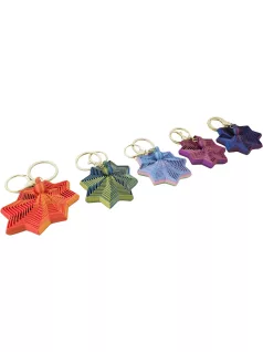   Csillag 3D kulcstartó, többszínű felület, kb. 6 cm, többféle színben