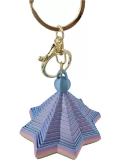   Csillag 3D kulcstartó, többszínű felület, kb. 6 cm, többféle színben