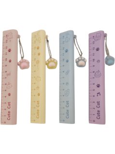 Radírozható zseléstoll 14 cm-es vonalzóval, 4 féle