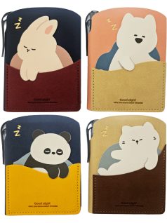   Állatos notesz, 8,5x11cm, tollal, 4 féle (panda, cica, nyuszi, medve)