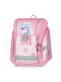   OXY Premium Light mágneszáras iskolatáska szett tolltartóval és tornazsákkal, Horse romantic