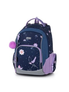   Virágos ergonómikus hátizsák, iskolatáska tolltartóval és tornazsákkal, OXY GO Flowers, fecskével