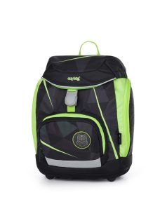   Farkas ergonómikus hátizsák, iskolatáska tolltartóval és tornazsákkal, OXY Sherpy Wolf, fekete