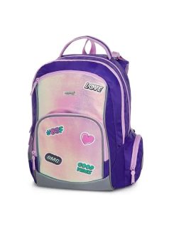   Fashion ergonómikus hátizsák, iskolatáska tolltartóval és tornazsákkal, OXY GO, rózsaszín-lila