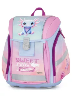   OXY Premium Light mágneszáras iskolatáska szett tolltartóval és tornazsákkal, Axolotl