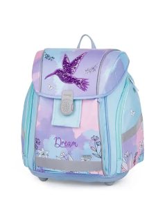   Kolibri mágneszáras ergonómikus iskolatáska tolltartóval és tornazsákkal, Premium Light, lila