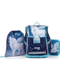   Pegazus csatos ergonómikus iskolatáska tolltartóval és tornazsákkal, Premium Light, kék