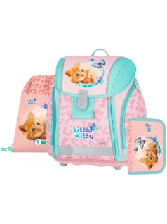   OXY Premium Light mágneszáras iskolatáska szett tolltartóval és tornazsákkal, Cat