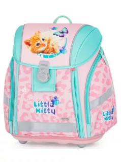   OXY Premium Light mágneszáras iskolatáska szett tolltartóval és tornazsákkal, Cat