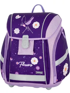   OXY Premium Light mágneszáras iskolatáska szett tolltartóval és tornazsákkal, Flowers