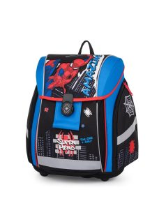   Pókember mágneszáras ergonómikus iskolatáska tolltartóval és tornazsákkal, Premium Light, Amazing Spiderman