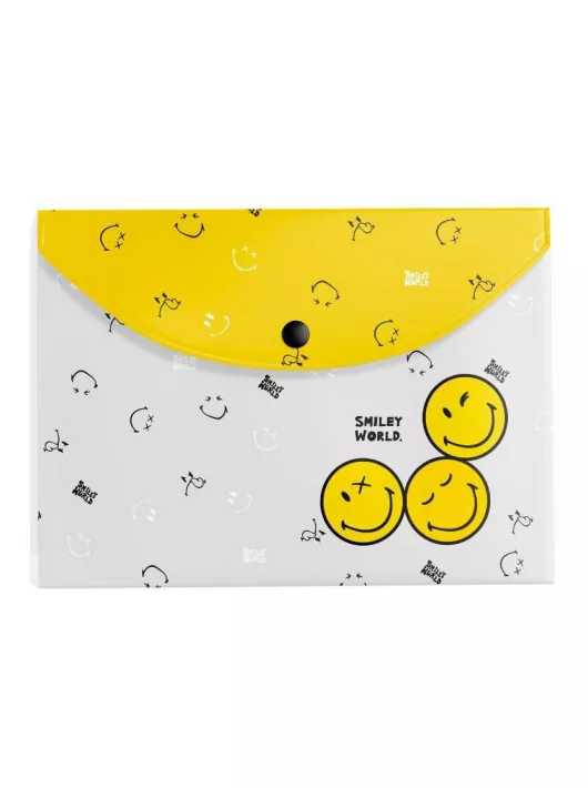 Smiley World irattartó tasak A/5, patentos, műanyag