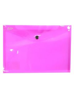   Irattartó tasak A/5, patentos, műanyag, electra, rózsaszín