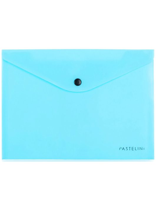 Irattartó tasak A/5, patentos, műanyag, PASTELINI, pasztell kék