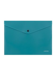   Irattartó tasak A/4, patentos, műanyag, VERDE, petrol színű