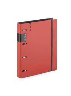   Műanyag gyűrűskönyv A/4, 4 gyűrűs, vastag borító, VERDE, téglaszínű