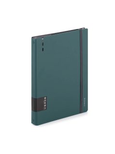   Gyűrűskönyv A/4, 4 gyűrűs, lefűzhető lapokkal , 90 lap (vonalas, pontozott és üres), VERDE, mélyzöld