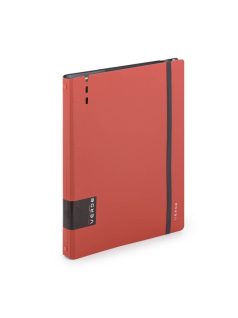   Gyűrűskönyv A/4, 4 gyűrűs, lefűzhető lapokkal , 90 lap (vonalas, pontozott és üres), VERDE, téglaszínű