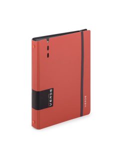   Gyűrűskönyv A/5, 4 gyűrűs, lefűzhető lapokkal , 90 lap (vonalas, pontozott és üres), VERDE, téglaszínű