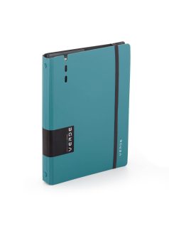   Gyűrűskönyv A/5, 4 gyűrűs, lefűzhető lapokkal , 90 lap (vonalas, pontozott és üres), VERDE, petrol színű