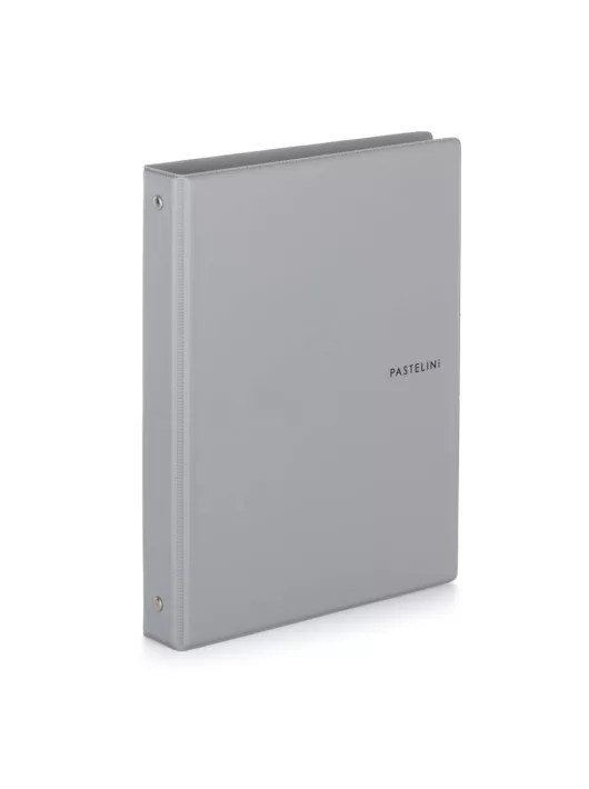 Műanyag gyűrűskönyv A/5, 4 gyűrűs, vonalas jegyzetlapokkal, 100 lapos, PASTELINI, pasztell szürke