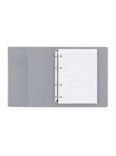   Műanyag gyűrűskönyv A/5, 4 gyűrűs, vonalas jegyzetlapokkal, 100 lapos, PASTELINI, pasztell szürke