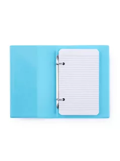 Műanyag gyűrűskönyv A/6, 2 gyűrűs, vonalas jegyzetlapokkal, 100 lapos, PASTELINI, pasztell kék      