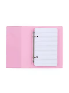   Műanyag gyűrűskönyv A/6, 2 gyűrűs, vonalas jegyzetlapokkal, 100 lapos, PASTELINI, pasztell rózsaszín