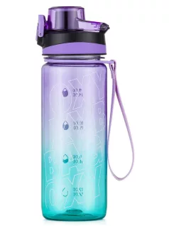   Oxybag kulacs, 800 ml, BPA mentes, OXY Life motivációs kulacs, Ombre Azur, türkiz-lila
