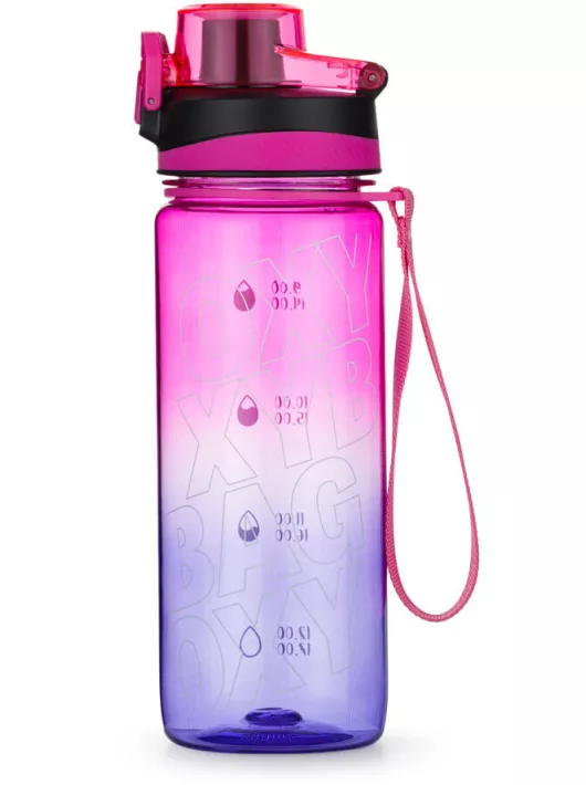 Oxybag kulacs, 800 ml, BPA mentes, OXY Life motivációs kulacs, Ombre Fuchsia, lila-rózsaszín