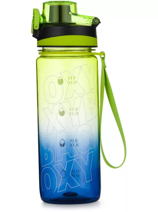 Oxybag kulacs, 800 ml, BPA mentes, OXY Life motivációs kulacs, Ombre Citrus, kék-zöld