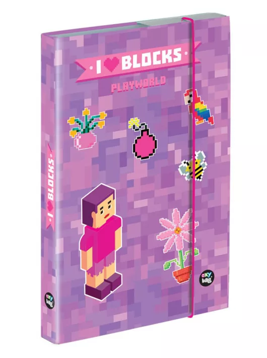 Minecraft mintás füzetbox A/5, OXY 2026 Playworld Girl, lila-rózsaszín