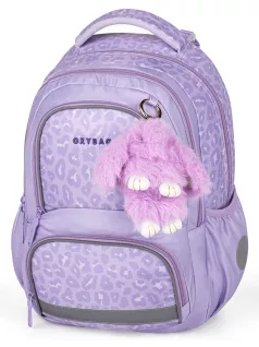   OXY Next iskolatáska szett, hátizsák tolltartóval és tornazsákkal, Bunny, lila
