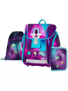   OXY Premium Light mágneszáras iskolatáska szett tolltartóval és tornazsákkal, Dream