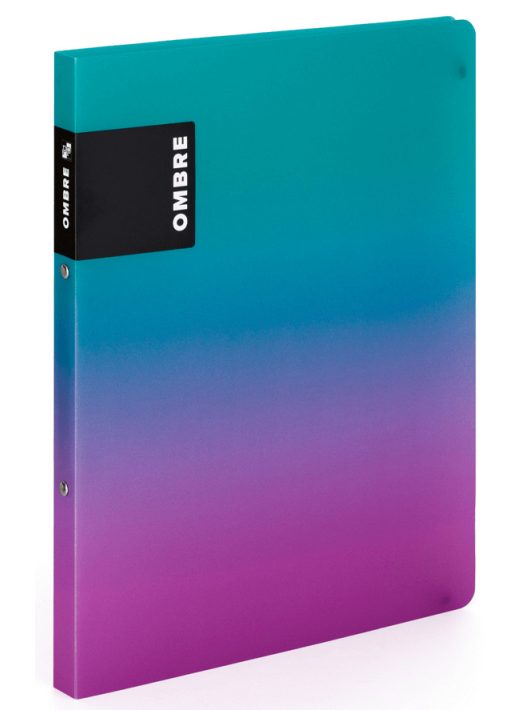 Műanyag gyűrűskönyv A/4, 2 gyűrűs, OMBRE, türkiz-rózsaszín