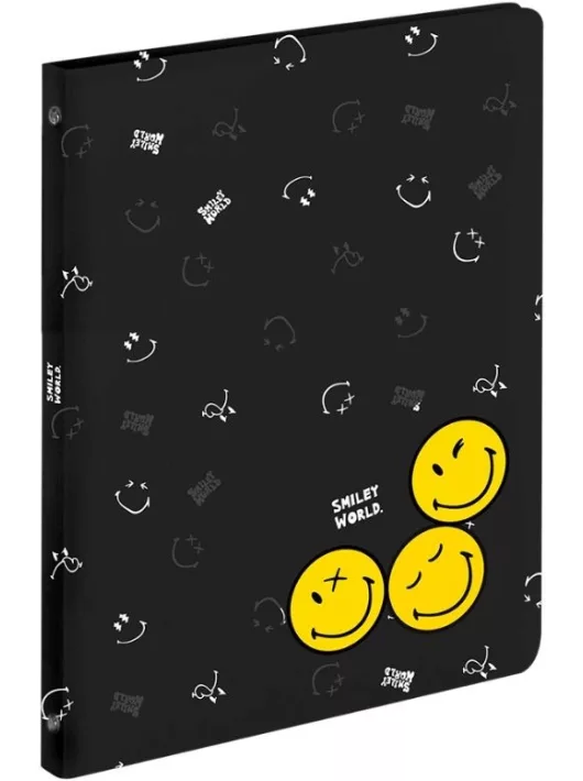 Smiley World műanyag gyűrűskönyv A/4, 4 gyűrűs