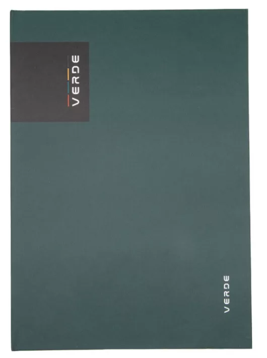 Jegyzetfüzet, notesz A/4, keményfedeles, 96 lapos, vonalas, VERDE, mélyzöld